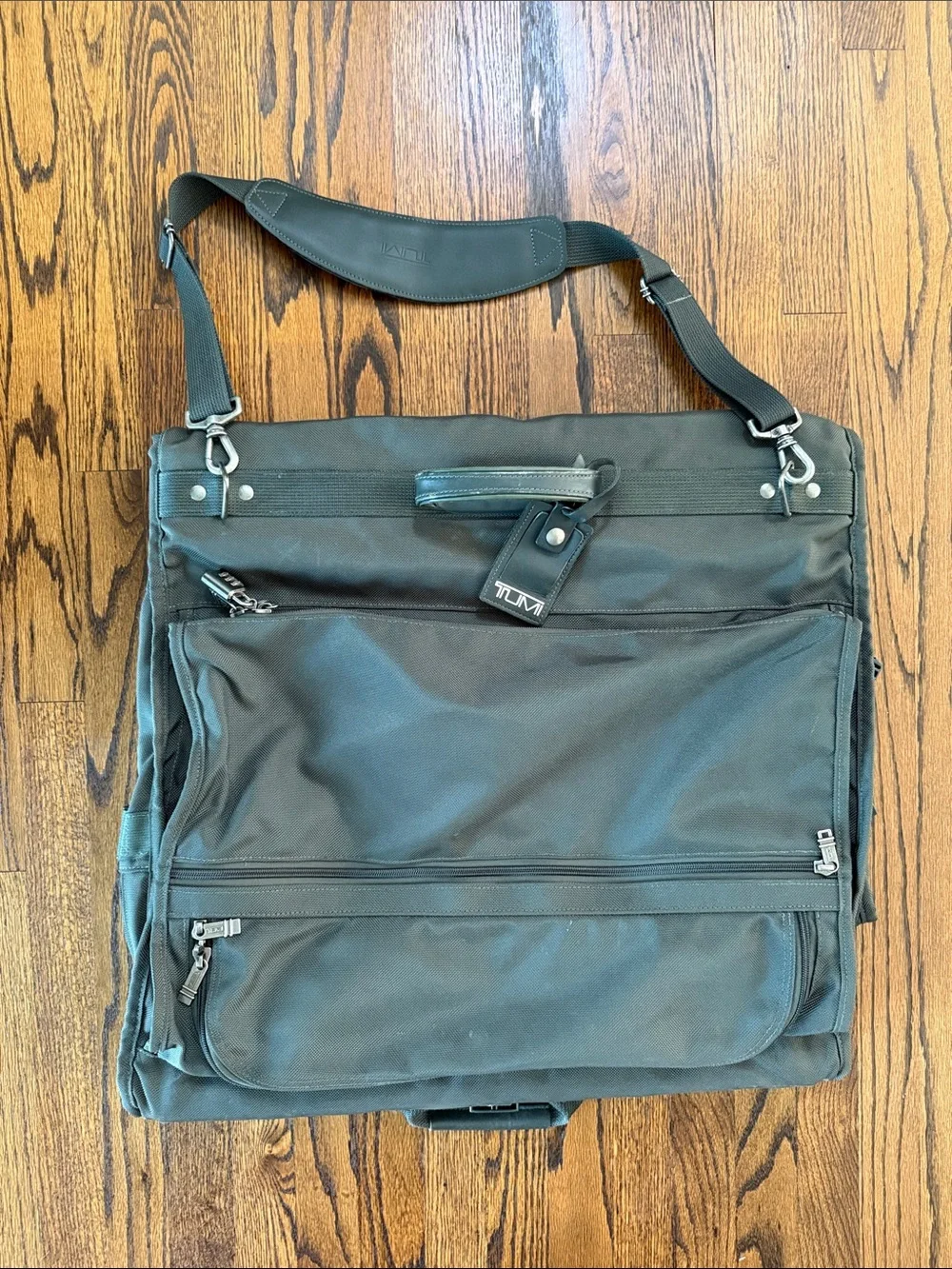Tumi Olive Green Convertible Briefcase Duffle with Shoulder Strap
